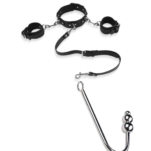 Anal Hooks Beaded Anal Elegant and Hook with Collar 5334 Cuffs 0723